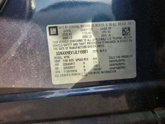 3GNAXHEV1JL119951 - 2018 CHEVROLET EQUINOX LS 蓝色 照片 13