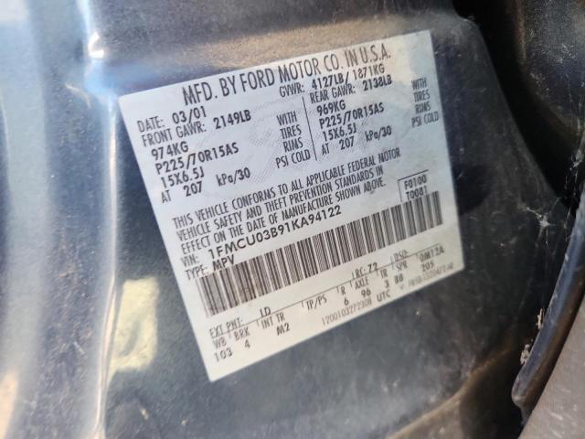 1FMCU03B91KA94122 - 2001 FORD ESCAPE XLT BLUE photo 13