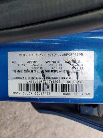 JM1BL1UF7D1768935 - 2013 MAZDA 3 I BLUE photo 12