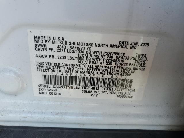 4A4AP3AWXFE040675 - 2015 MITSUBISHI OUTLANDER ES Ağ foto 12