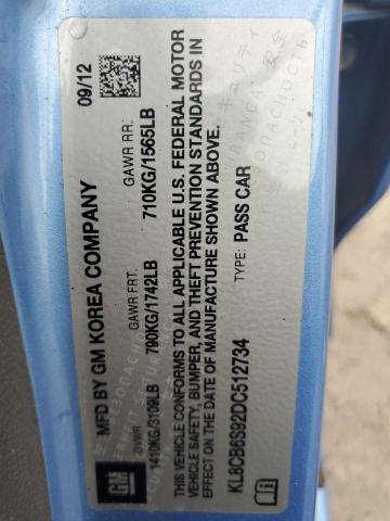 KL8CB6S92DC512734 - 2013 CHEVROLET SPARK LS 蓝色 照片 14