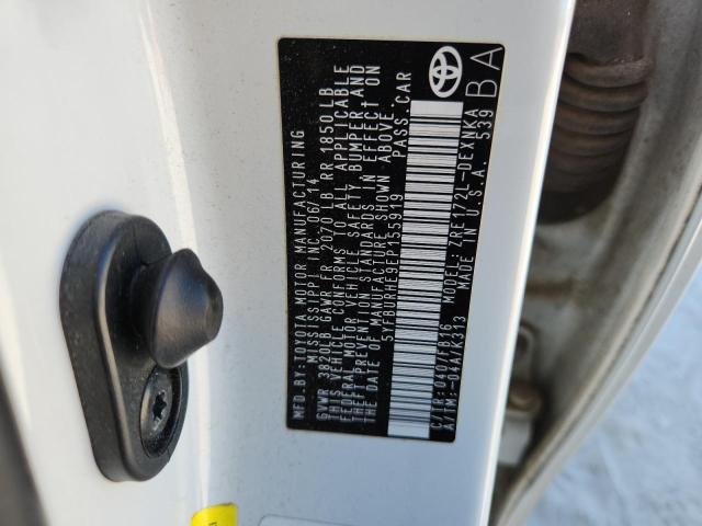 5YFBURHE9EP155919 - 2014 TOYOTA COROLLA L WHITE photo 12