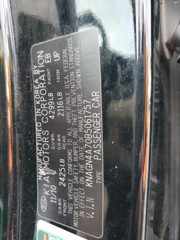 KNAGN4A70B5061757 - 2011 KIA OPTIMA EX BLACK photo 12