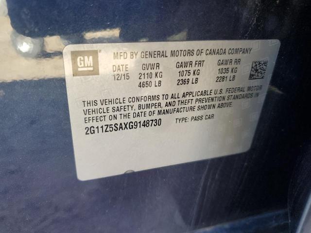 2G11Z5SAXG9148730 - 2016 CHEVROLET IMPALA LS 蓝色 照片 12