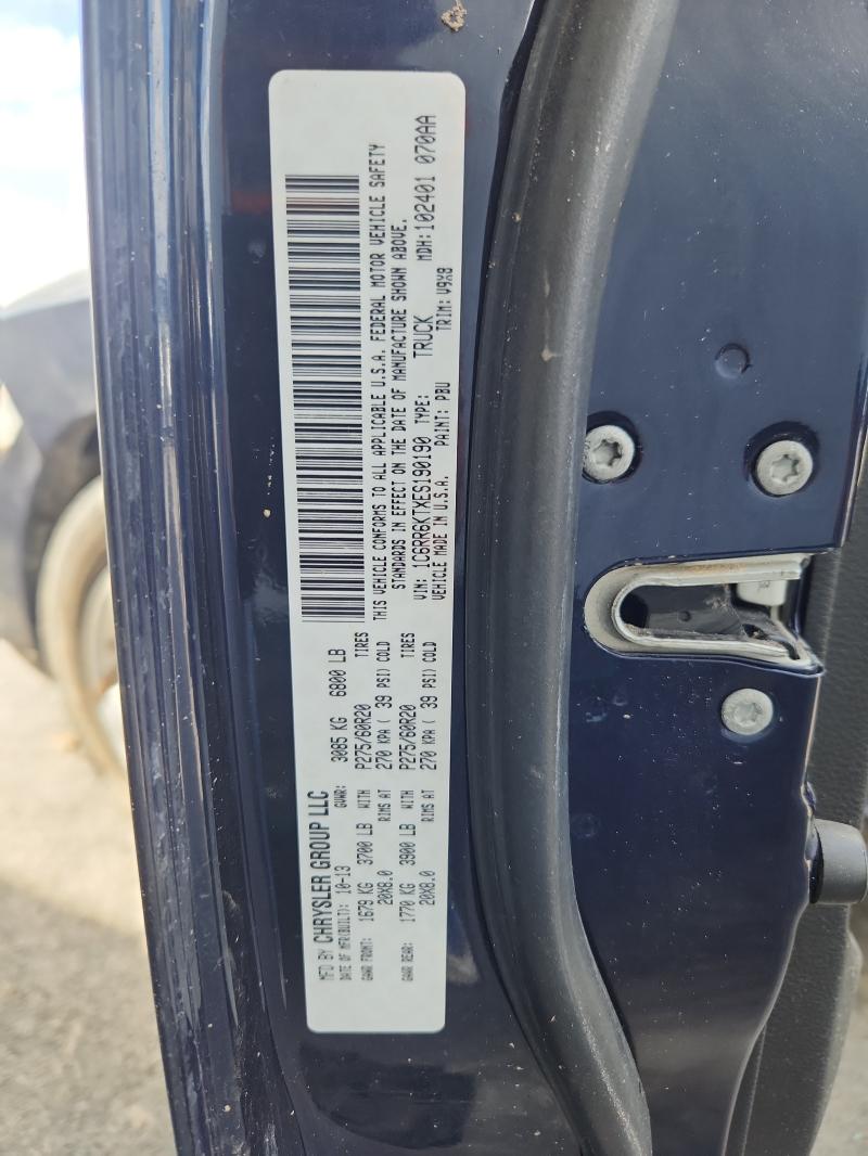 1C6RR6KTXES190190 - 2014 RAM 1500 ST BLUE photo 12