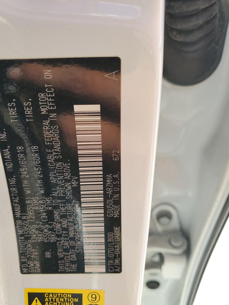 5TDKZRFH5JS528647 - 2018 TOYOTA HIGHLANDER SE თეთრი ფოტო 12