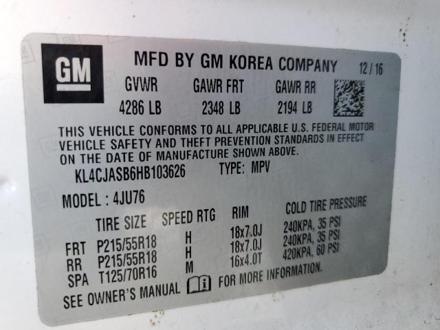 KL4CJASB6HB103626 - 2017 BUICK ENCORE PREFERRED Белый фото 13