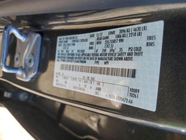 1FMCU0HD7JUA70609 - 2018 FORD ESCAPE SEL 石墨色 照片 12