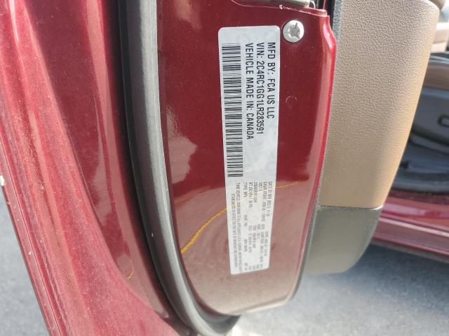 2C4RC1GG1LR283591 - 2020 CHRYSLER PACIFICA LIMITED 勃艮第红 照片 13