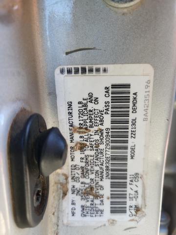 1NXBR32E77Z900949 - 2007 TOYOTA COROLLA CE ვერცხლისფერი ფოტო 12