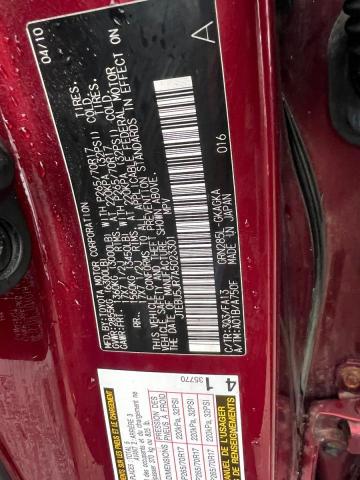 JTEBU5JR7A5023301 - 2010 TOYOTA 4RUNNER SR5 Burgund zdjęcie 10