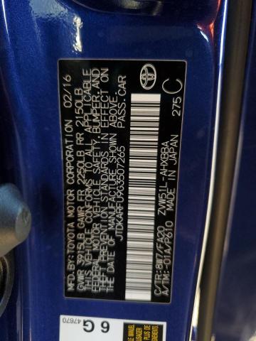 JTDKARFU9G3507265 - 2016 TOYOTA PRIUS 蓝色 照片 12