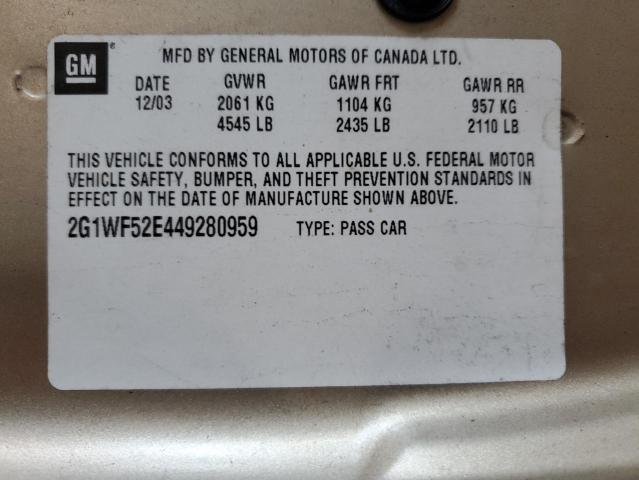 2G1WF52E449280959 - 2004 CHEVROLET IMPALA Braun Foto 12