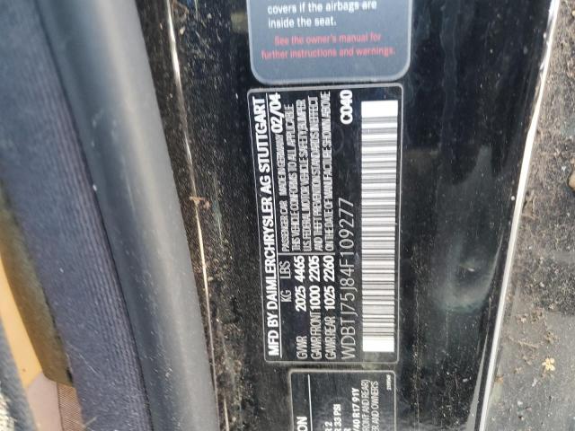 WDBTJ75J84F109277 - 2004 MERCEDES-BENZ CLK 500 BLACK photo 12