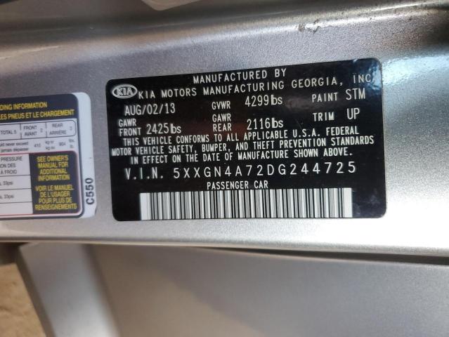 5XXGN4A72DG244725 - 2013 KIA OPTIMA EX SILVER photo 12