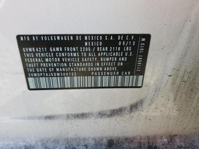 3VWDP7AJ5DM304132 - 2013 VOLKSWAGEN JETTA SE 白色 照片 13