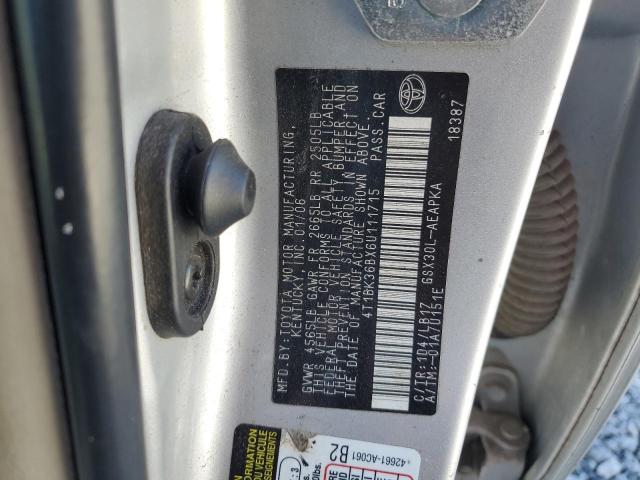 4T1BK36BX6U111715 - 2006 TOYOTA AVALON XL Күміс фото 12