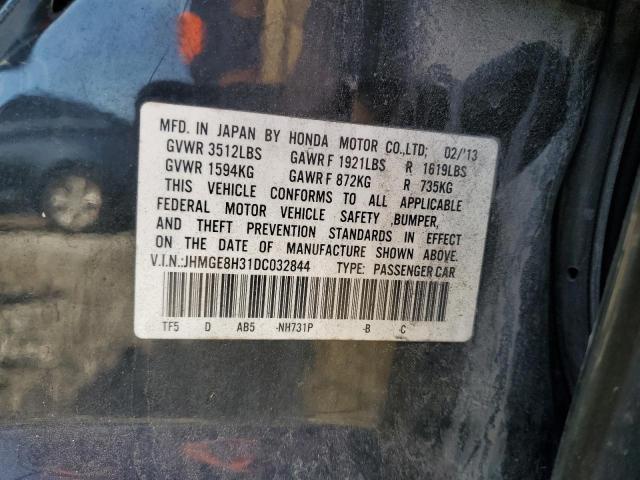 JHMGE8H31DC032844 - 2013 HONDA FIT შავი ფოტო 13