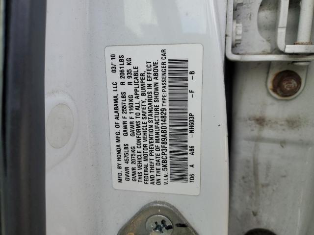 5KBCP3F89AB014829 - 2010 HONDA ACCORD EXL WHITE photo 13