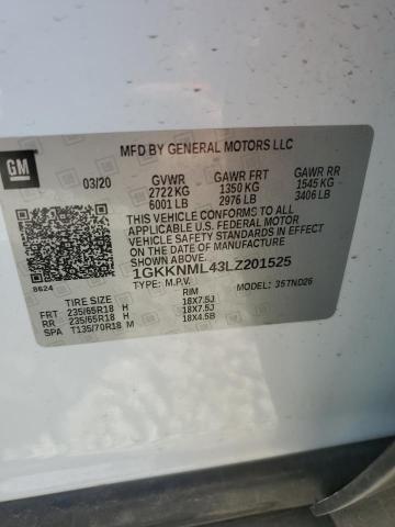 1GKKNML43LZ201525 - 2020 GMC ACADIA SLT 白色 照片 13