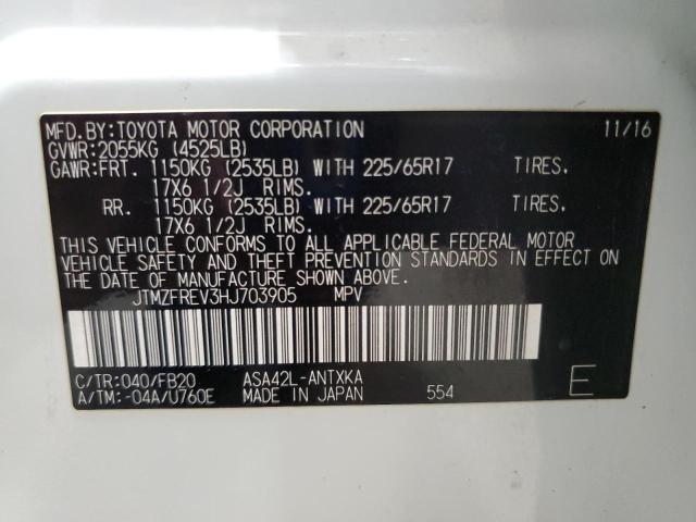 JTMZFREV3HJ703905 - 2017 TOYOTA RAV4 LE Blanco foto 13