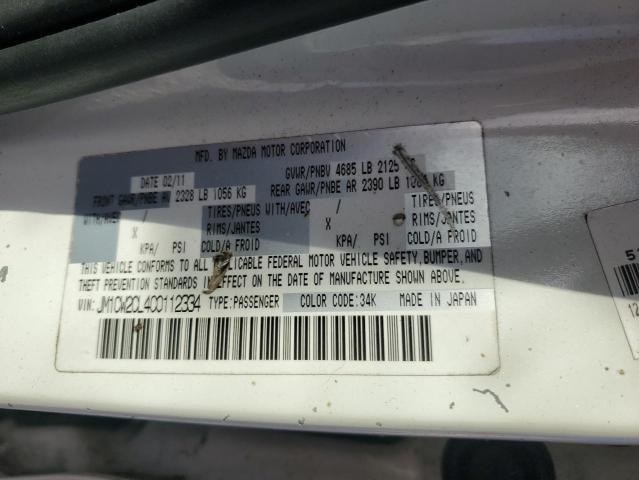 JM1CW2CL4C0112334 - 2012 MAZDA 5 WHITE photo 13