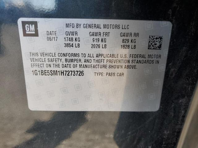 1G1BE5SM1H7273726 - 2017 CHEVROLET CRUZE LT CHARCOAL photo 13