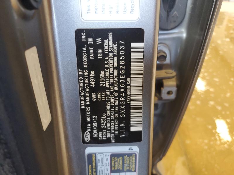 5XXGR4A63EG285037 - 2014 KIA OPTIMA SX GRAY photo 12