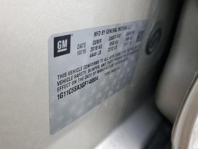 1G11C5SA3GF148884 - 2016 CHEVROLET MALIBU LIM LT 金色 照片 12