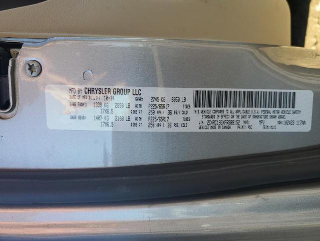 2C4RC1BGXFR589152 - 2015 CHRYSLER TOWN & COU TOURING ნაცრისფერი ფოტო 13