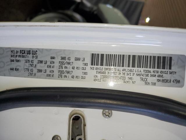 1C6RR6FG7KS514723 - 2019 RAM 1500 CLASS TRADESMAN Biały zdjęcie 12