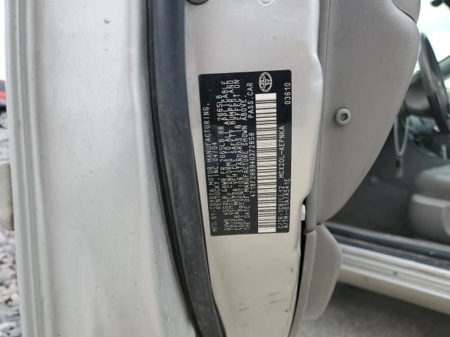 4T1BF28B94U372858 - 2004 TOYOTA AVALON XL ვერცხლისფერი ფოტო 12