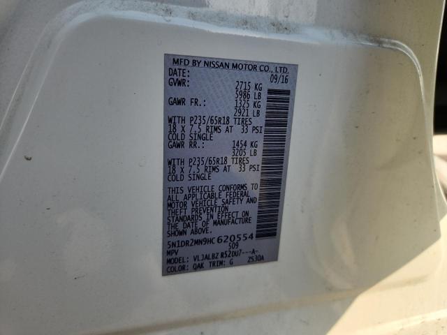 5N1DR2MN9HC620554 - 2017 NISSAN PATHFINDER S Ağ foto 13