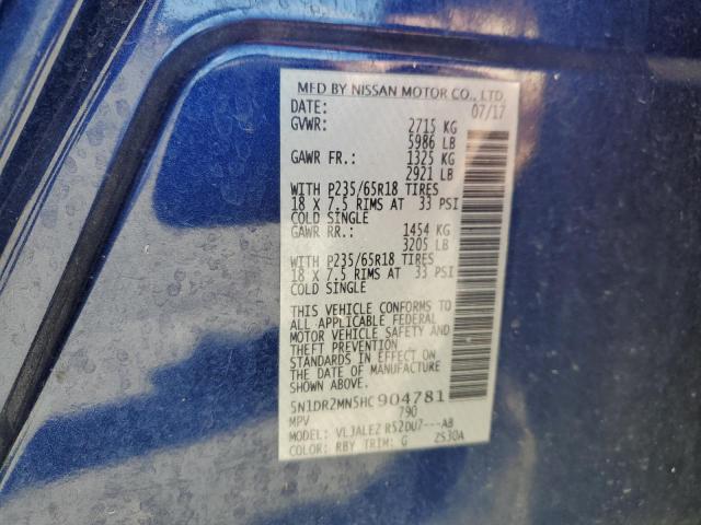 5N1DR2MN5HC904781 - 2017 NISSAN PATHFINDER S Mavi foto 13