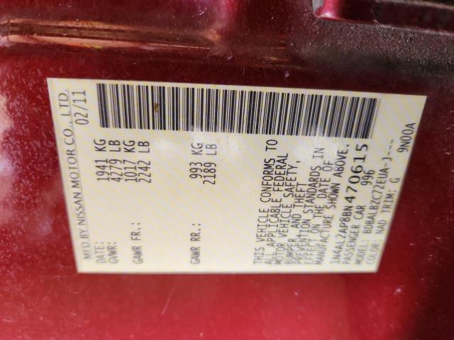 1N4AL2AP8BN470615 - 2011 NISSAN ALTIMA BASE Qırmızı foto 12