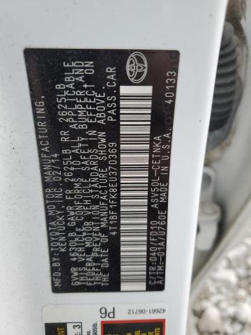 4T1BF1FK8EU370369 - 2014 TOYOTA CAMRY L WHITE photo 12