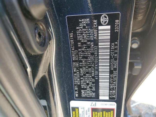4T1BF1FK1DU248032 - 2013 TOYOTA CAMRY L BLACK photo 12