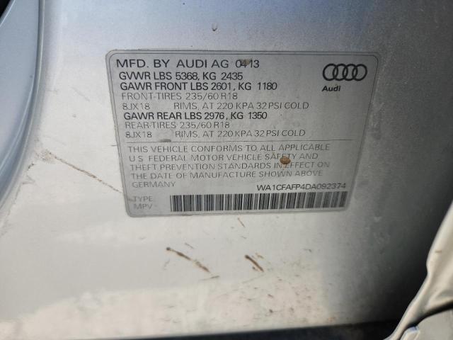 WA1CFAFP4DA092374 - 2013 AUDI Q5 PREMIUM فضي صورة 12
