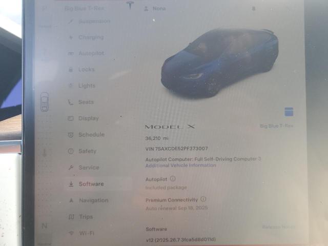 7SAXCDE52PF373007 - 2023 TESLA MODEL X Կապույտ լուսանկար 9