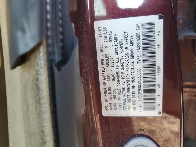 1HGCP26848A040638 - 2008 HONDA ACCORD EXL Qırmızı foto 12