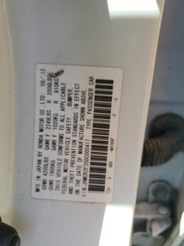 JHMCR2F35DC000417 - 2013 HONDA ACCORD LX თეთრი ფოტო 12