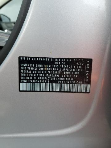 3VWLL7AJ0DM395513 - 2013 VOLKSWAGEN JETTA TDI SILVER photo 12