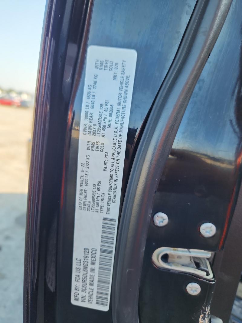 3C6UR5DL6NG319129 - 2022 RAM 2500 BIG HORN/LONE STAR BLACK photo 12