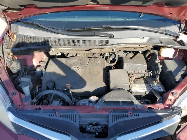 5TDKZ3DC9KS993843 - 2019 TOYOTA SIENNA LE BURGUNDY photo 12