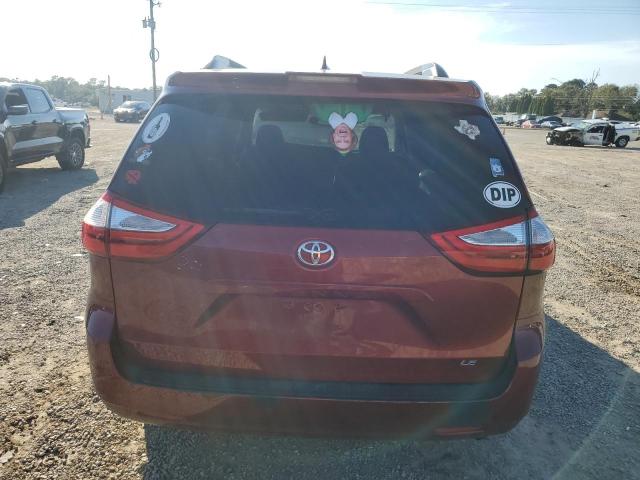 5TDKZ3DC9KS993843 - 2019 TOYOTA SIENNA LE BURGUNDY photo 6