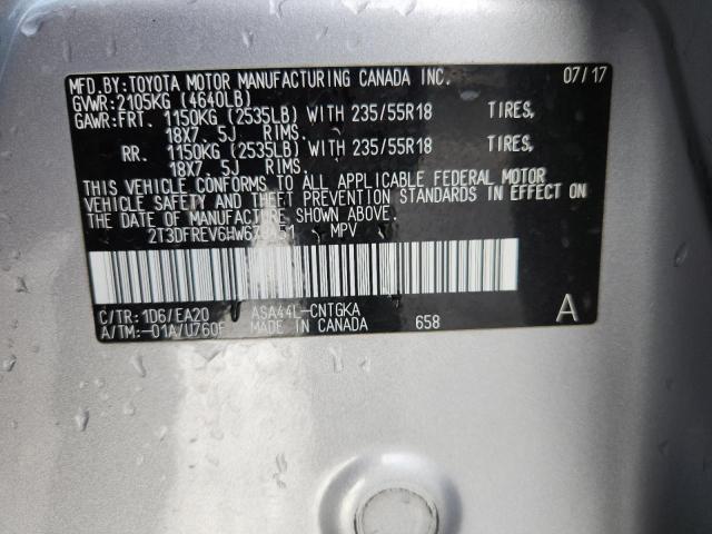 2T3DFREV6HW679451 - 2017 TOYOTA RAV4 LIMITED SILVER photo 13