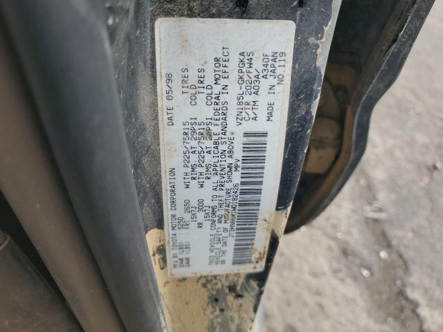 JT3HN86R1W0182426 - 1998 TOYOTA 4RUNNER SR5 BLACK photo 12