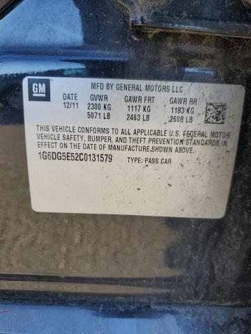 1G6DG5E52C0131579 - 2012 CADILLAC CTS LUXURY COLLECTION BLACK photo 12