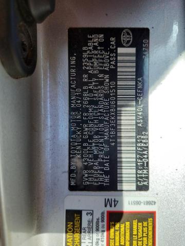 4T1BF3EKXBU601510 - 2011 TOYOTA CAMRY BASE 银色 照片 12
