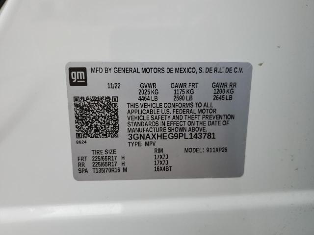 3GNAXHEG9PL143781 - 2023 CHEVROLET EQUINOX LS WHITE photo 13